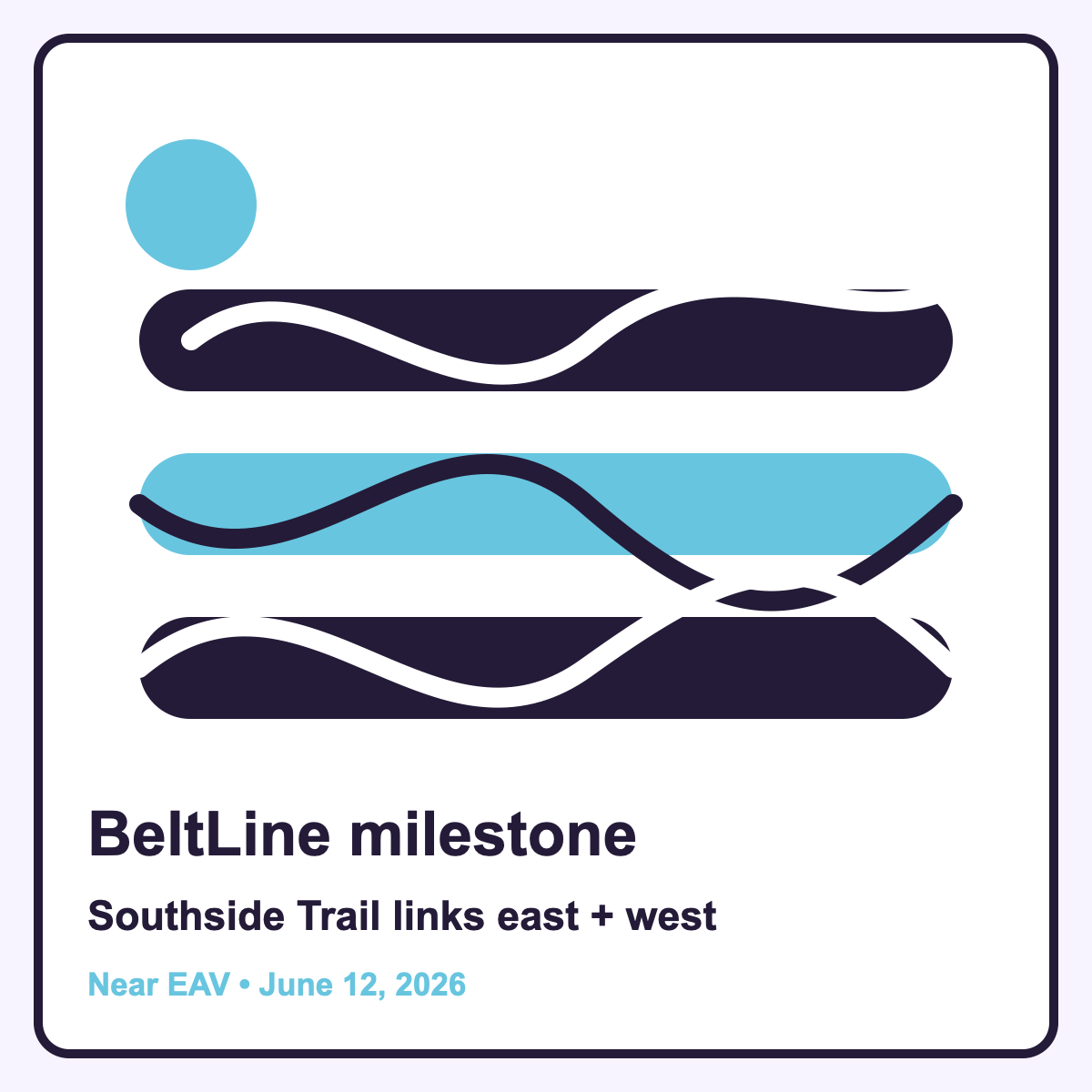 Custom graphic for Atlanta BeltLine Southside Trail ribbon-cutting near EAV