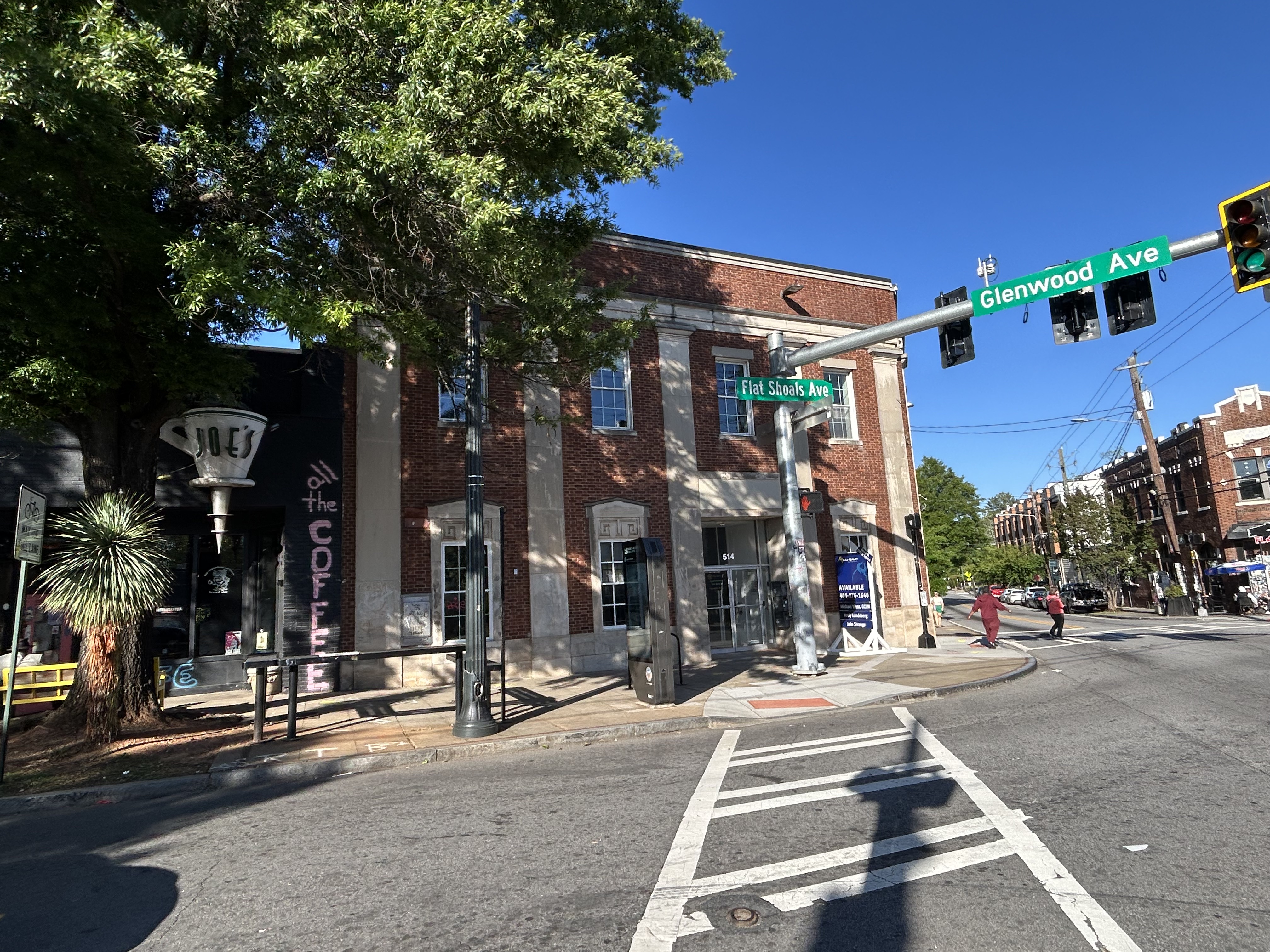 The historic building at 514 Flat Shoals Ave. SE at the corner of Flat Shoals and Glenwood in East Atlanta Village