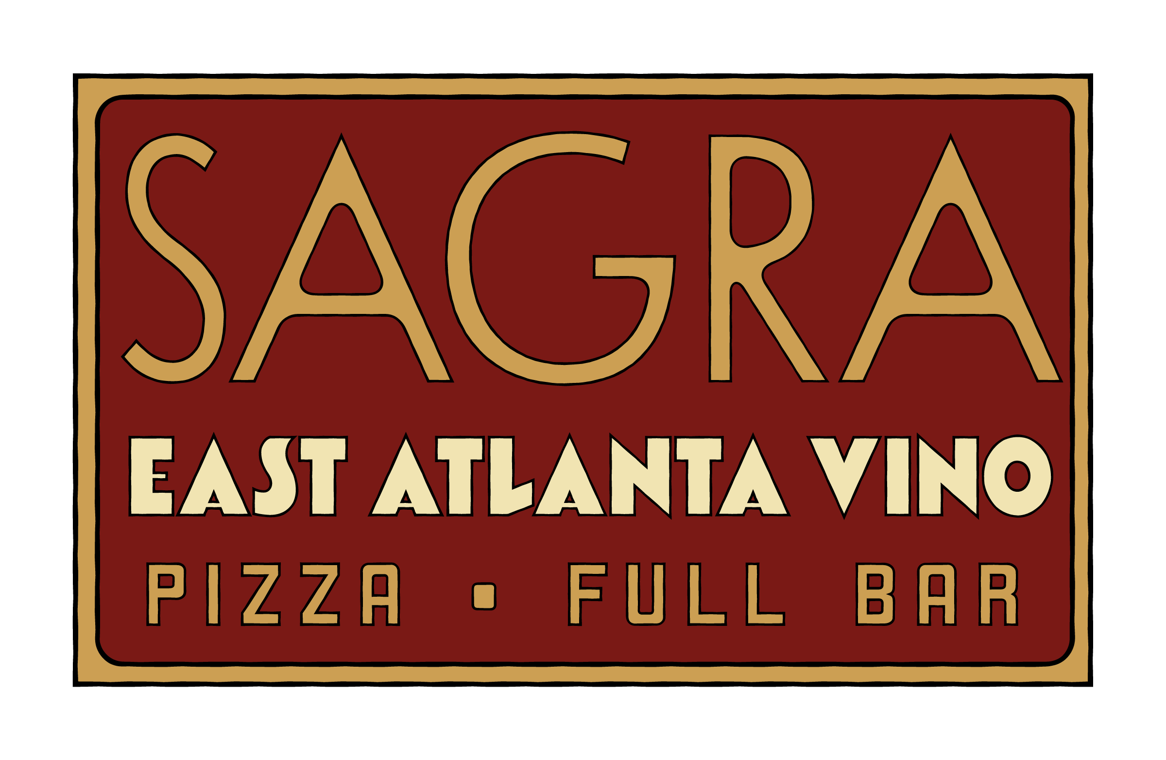 Sagra East Atlanta Vino logo for the pizza, wine and full bar concept